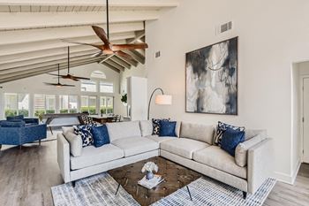 Clubhouse with large white couch